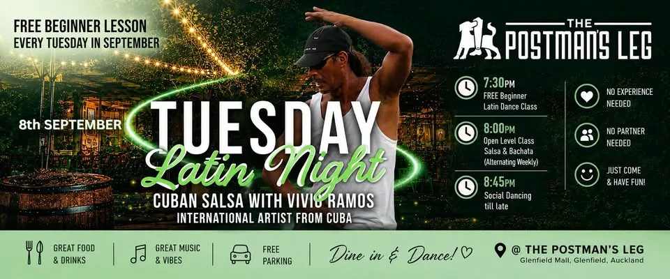 TUESDAY Latin Night at The Postman's Leg
